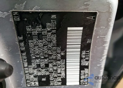 2014 Toyota Highlander Le из США, поврежденный, VIN 5TDBKRFH6ES018222